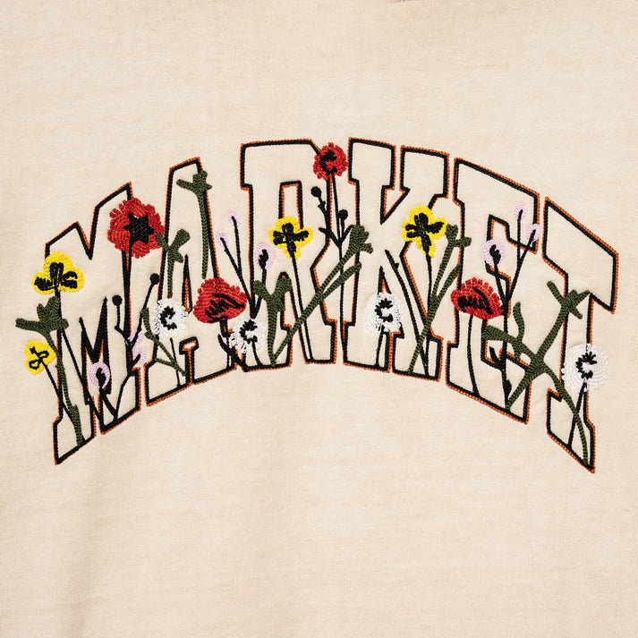 Market Bouquet Pullover Hoodie - Ecru