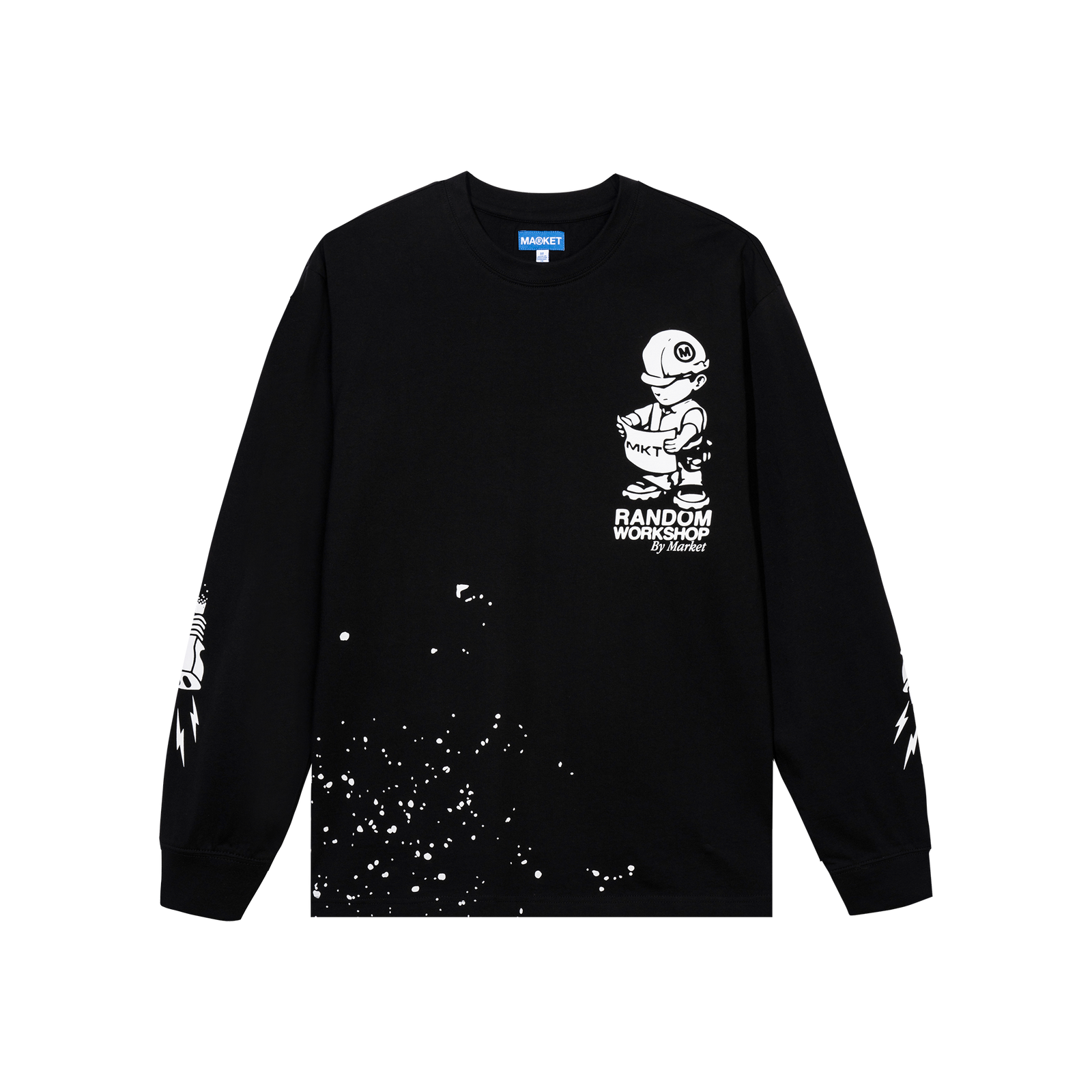 Market Plan Check LS T-Shirt - Black