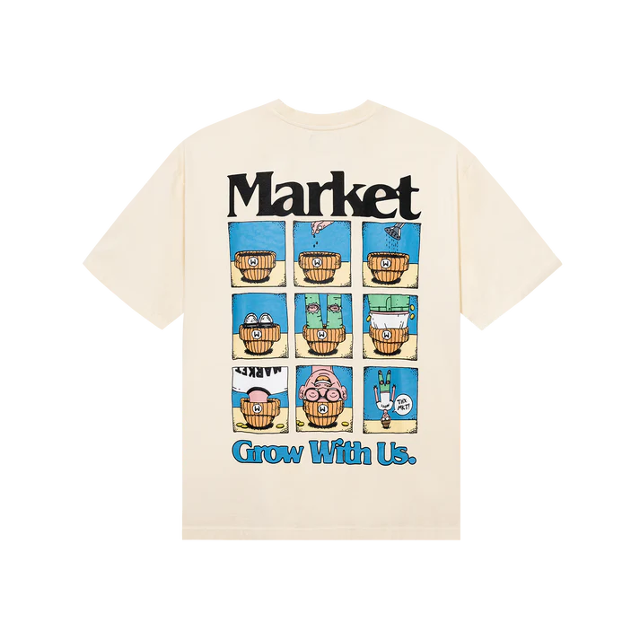 Market Grow With Us T-Shirt - Ecru