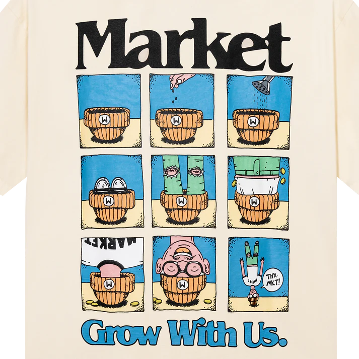 Market Grow With Us T-Shirt - Ecru