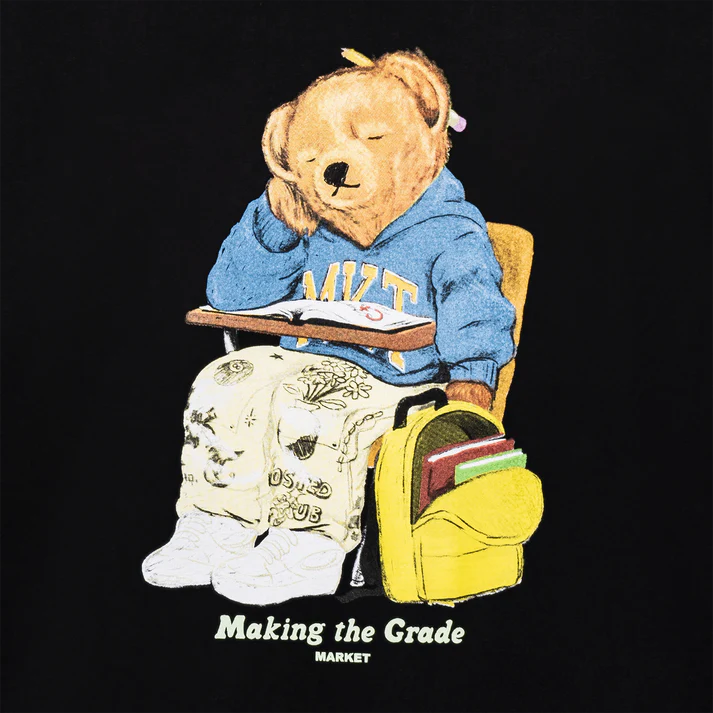 Market Making the Grade Bear T-Shirt - Washed Black