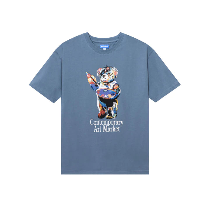 Market Art Market Bear T-Shirt - Blue