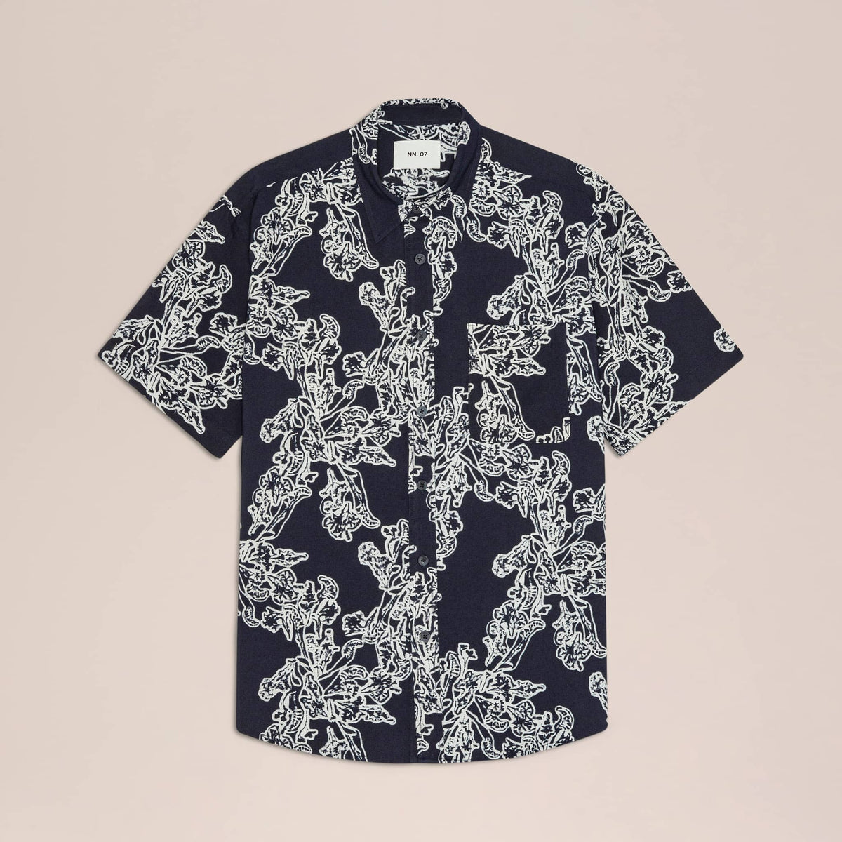 NN07 Deon All Over Print Shirt - Navy Blue