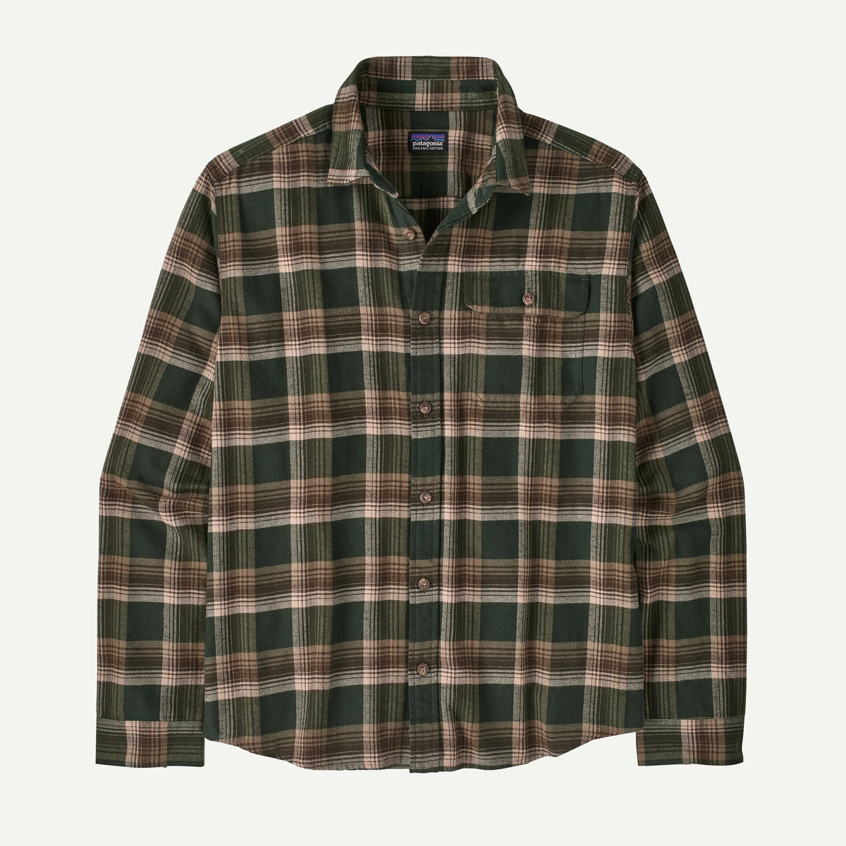 Patagonia LW Fjord Flannel - Cozy Cabin Treeline Green