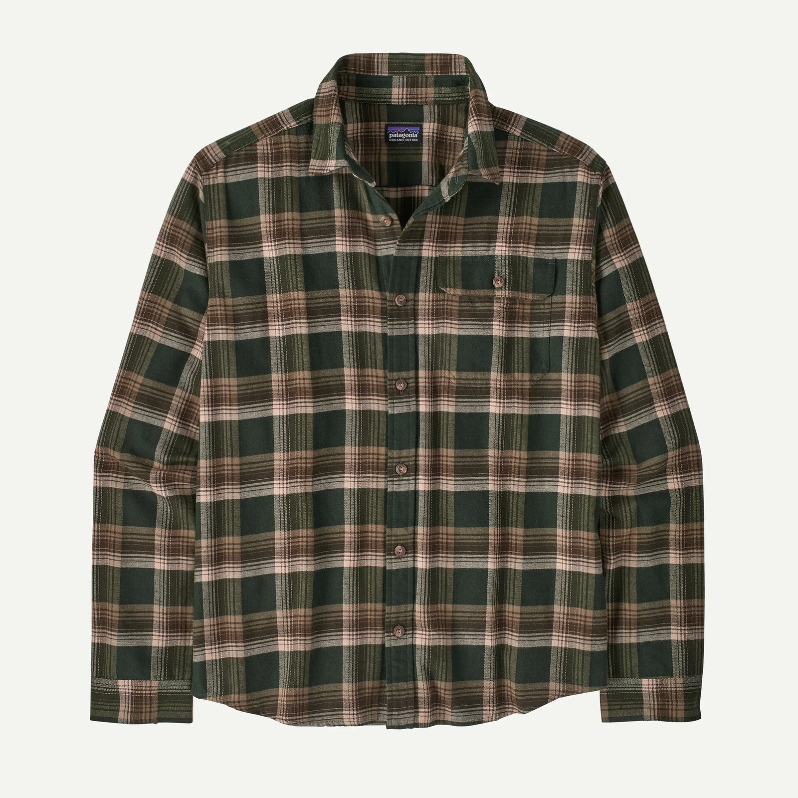 Patagonia LW Fjord Flannel - Cozy Cabin Treeline Green
