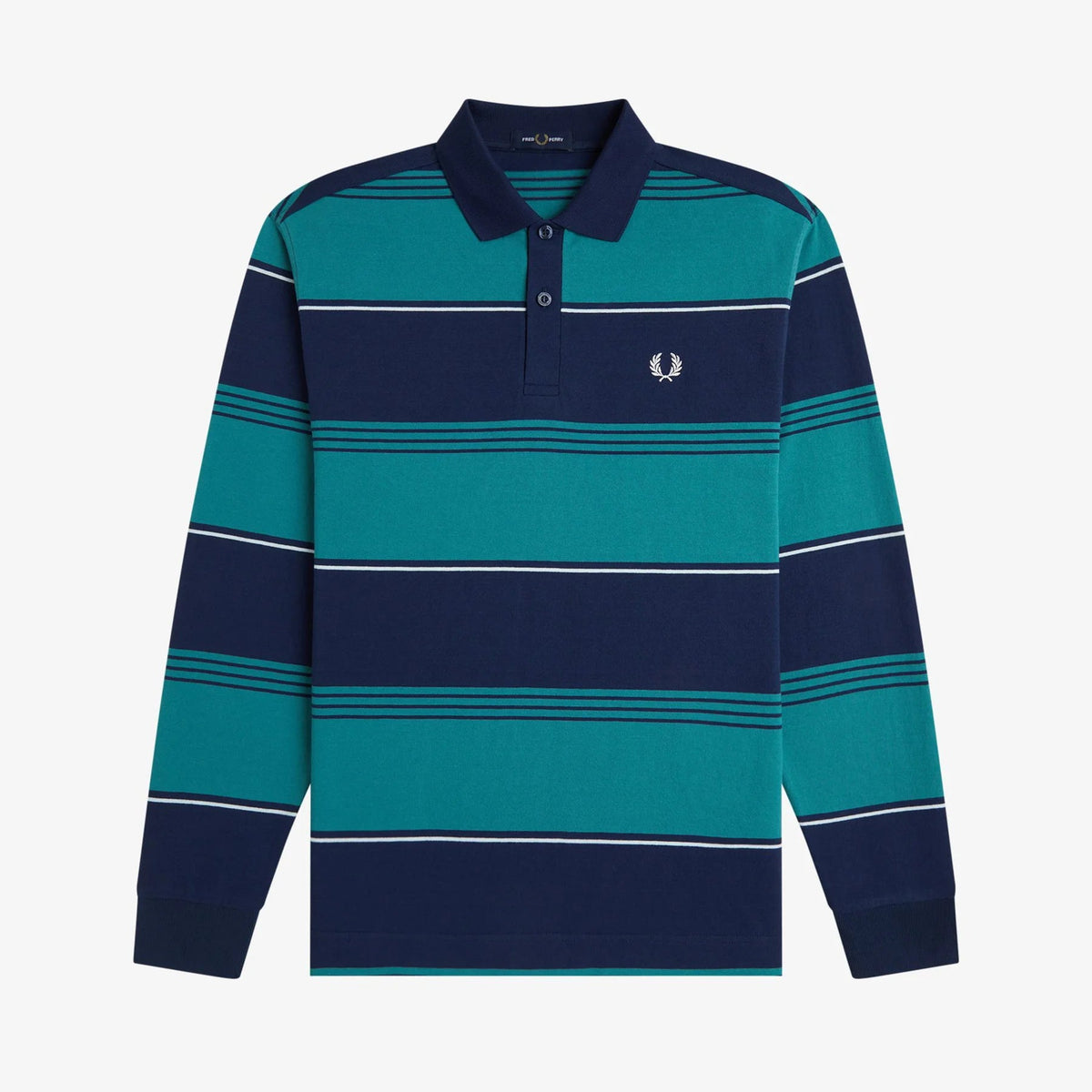 Fred Perry Heavyweight Striped Polo Shirt - Tennis Blue