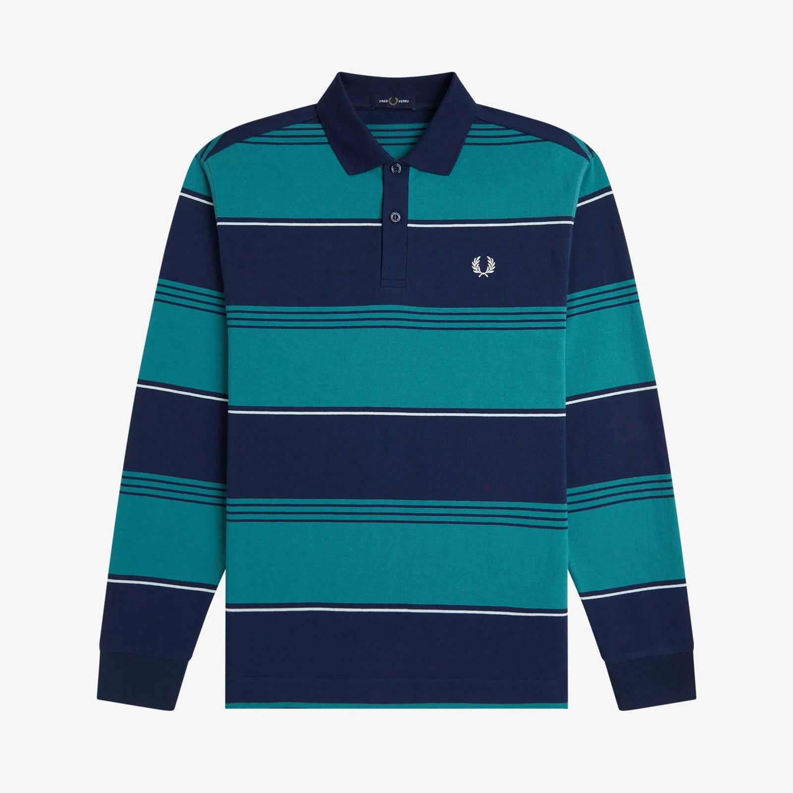 Fred Perry Heavyweight Striped Polo Shirt - Tennis Blue