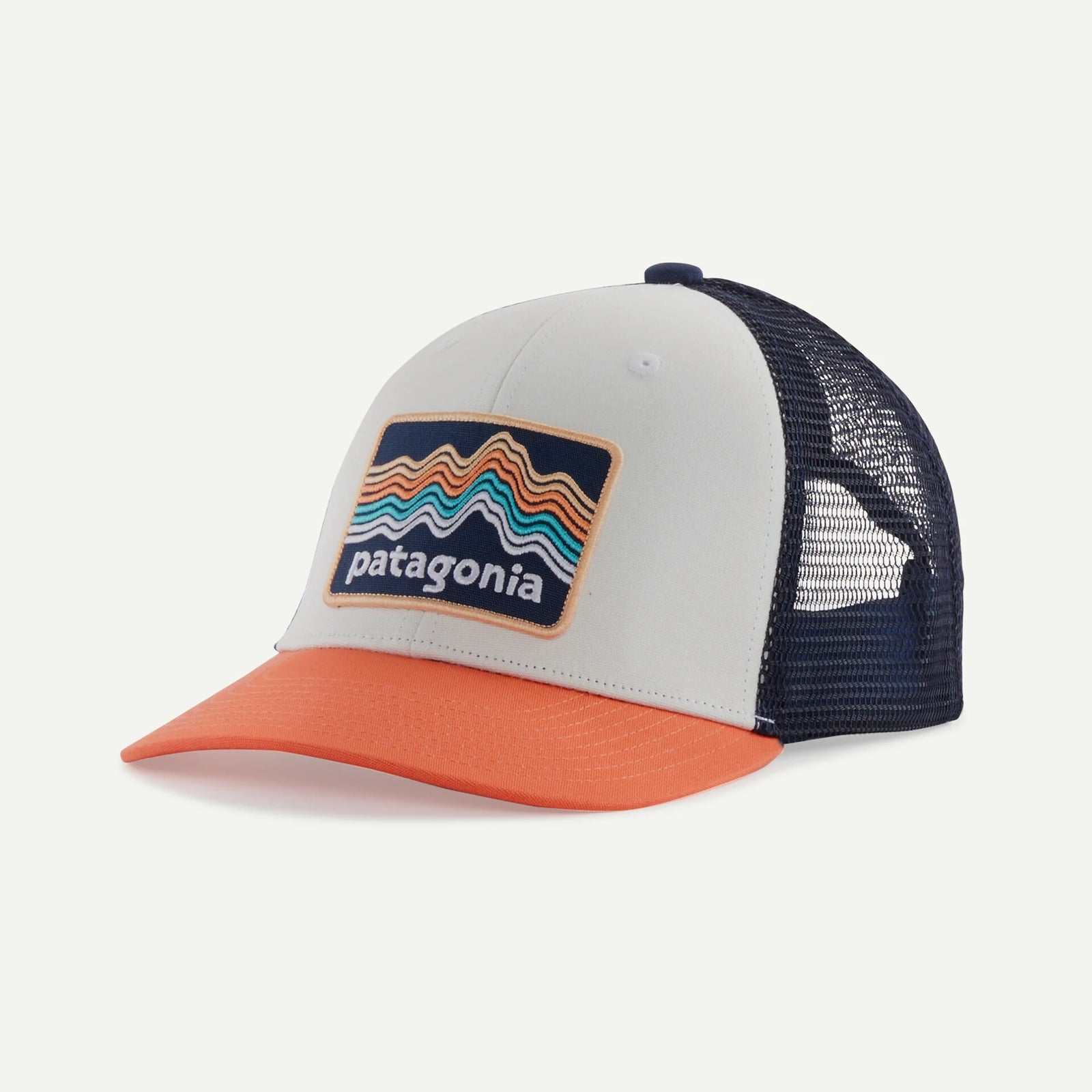 Patagonia K's Trucker Hat - Ridge Rise Stripe / Coho Coral