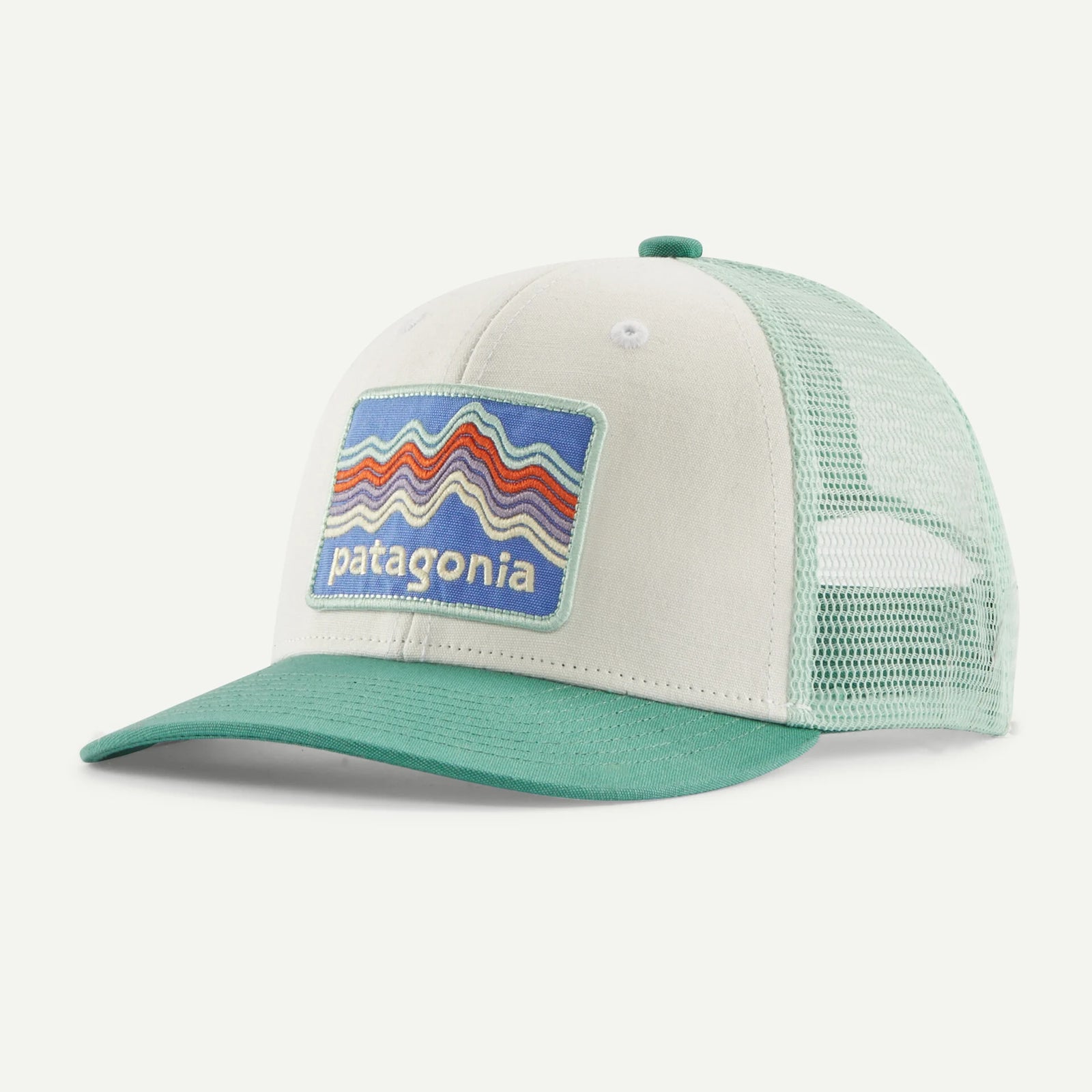 Patagonia K's Trucker - Ridge Rise Stripe / Heartleaf Green