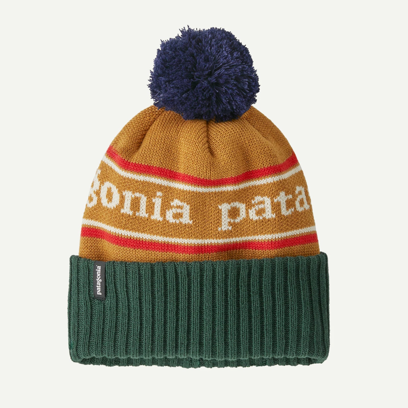 Patagonia K's Powder Town Beanie - Park Stripe Talon Gold
