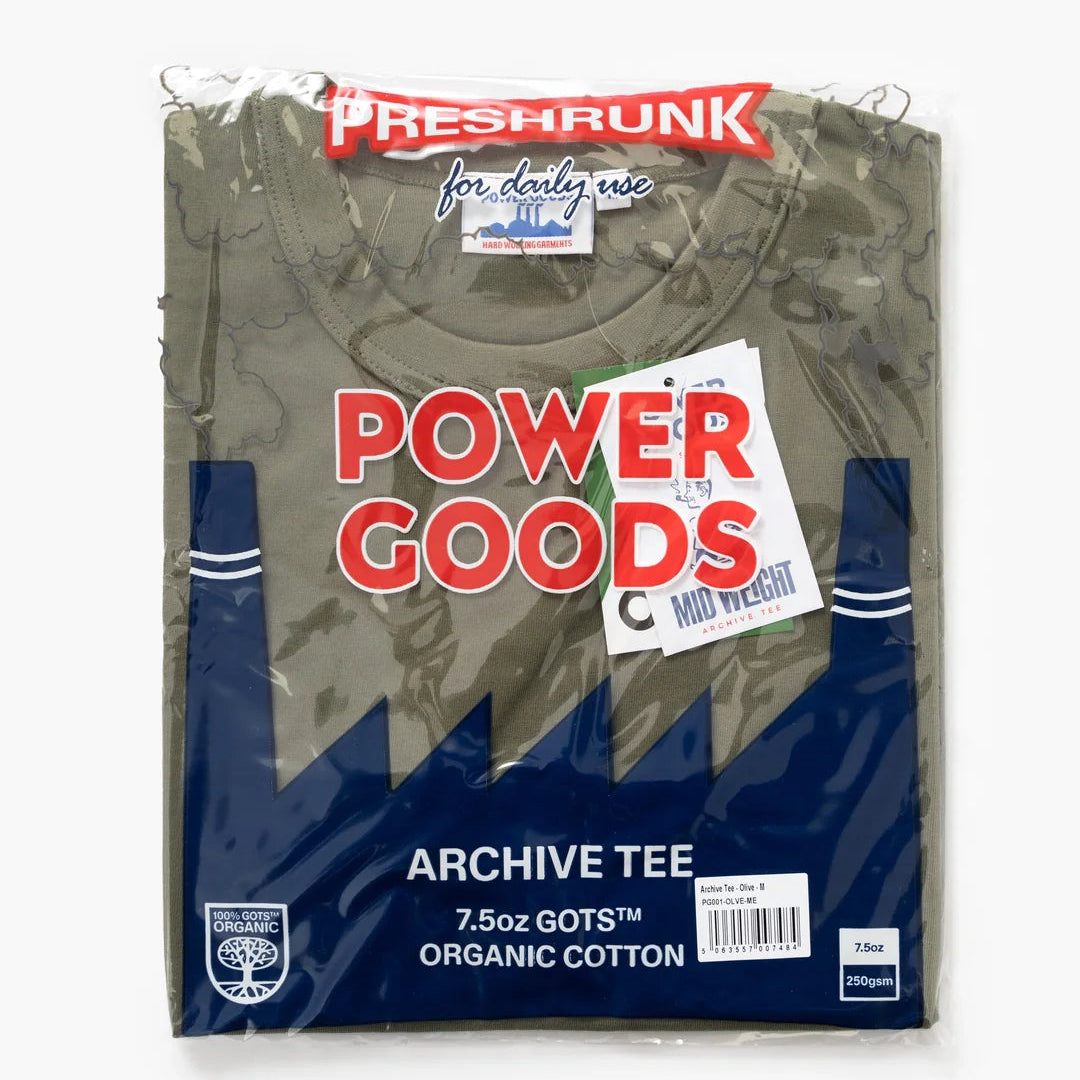 Power Goods Archive T-Shirt - Olive