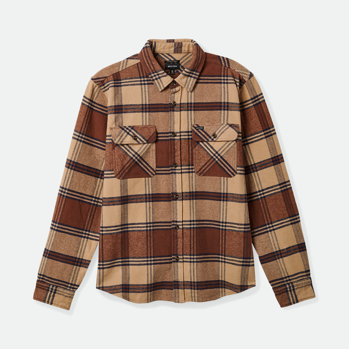 Brixton Bowery Heavy Weight Flannel - Sand / Bison