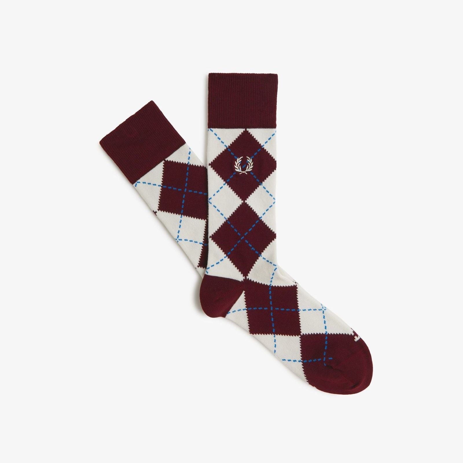 Fred Perry Argyle Sock - Oxblood / Ecru / Court Blue