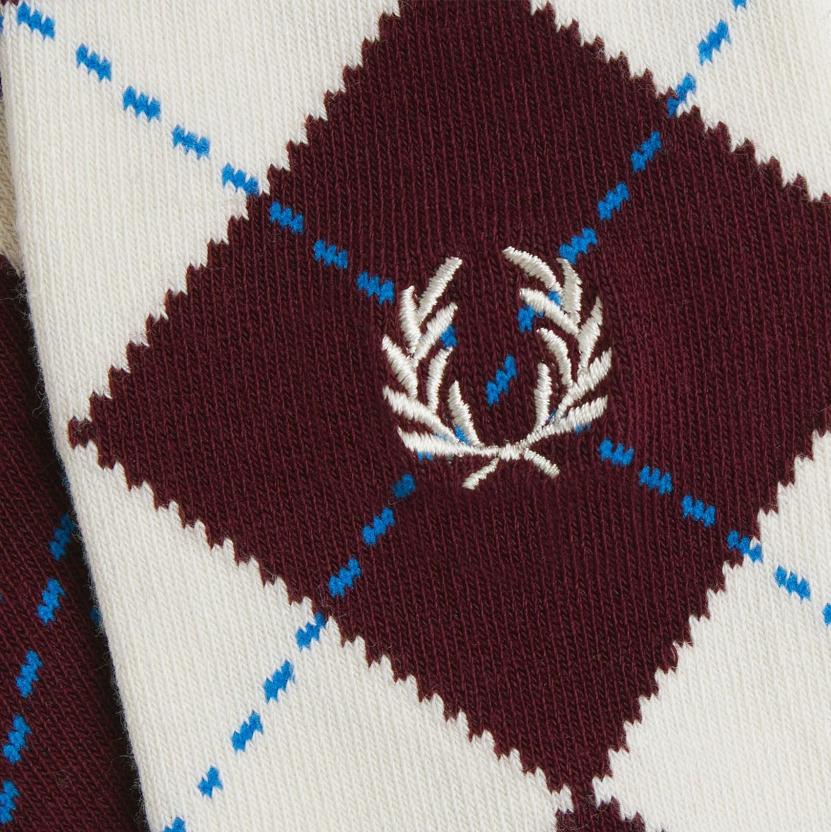 Fred Perry Argyle Sock - Oxblood / Ecru / Court Blue