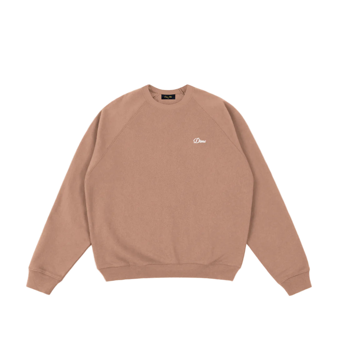 Dime Cursive Crewneck - Hazelnut