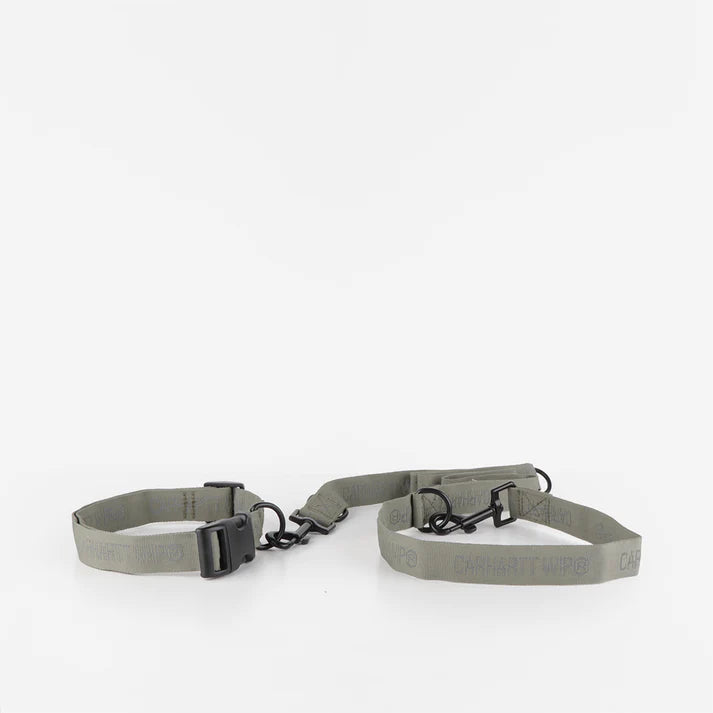 Carhartt WIP Tour Dog Leash & Collar - Smoke Green / Reflective