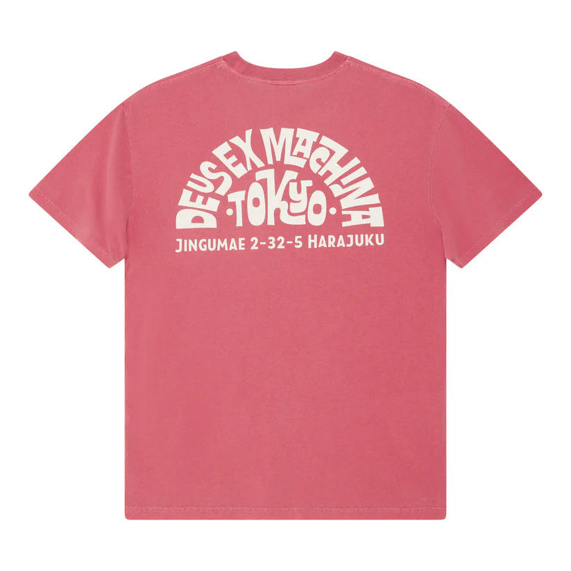 Deus Tokyo Address T-Shirt - Melon Red