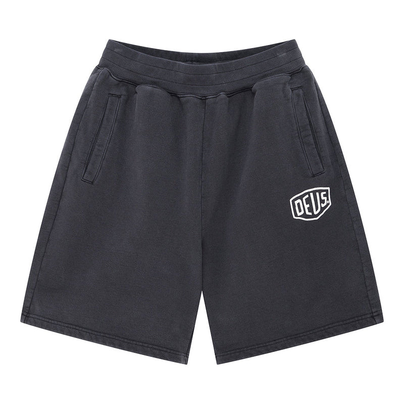 Deus Shield Garment Dyed Track Short - Black