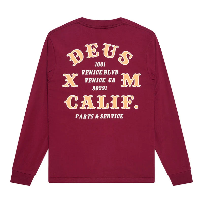 Deus Quick Strike LS T-Shirt - Burgundy