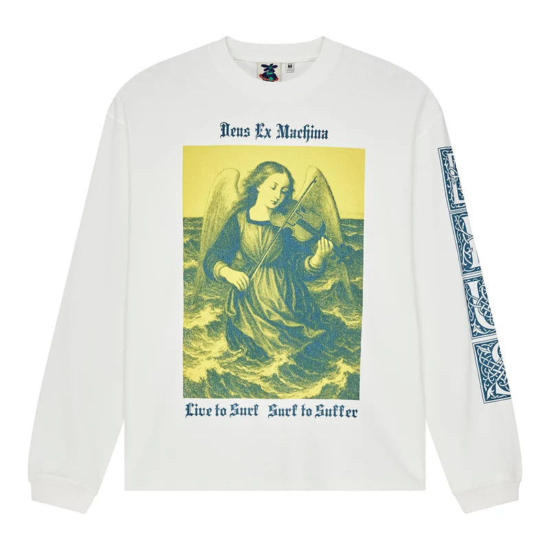 Deus Swell Maps LS T-Shirt - Vintage White