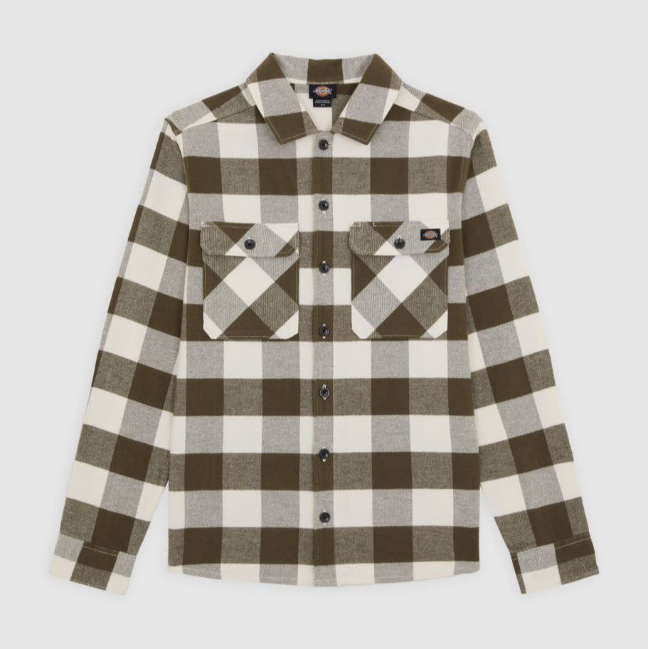 Camicia Dickies Sacramento A Maniche Lunghe – Taglia XL, Verde, In Tessuto Spazzolato, Con Due Tasche A Bottone, Stile Workwear Iconico
