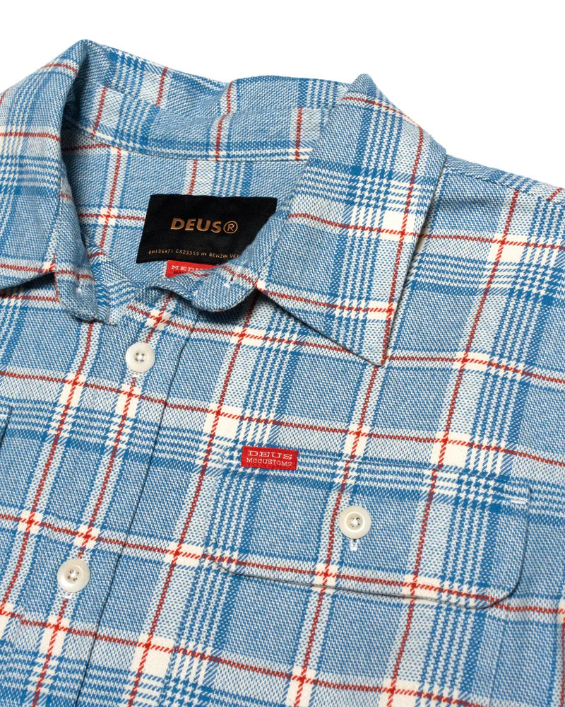 Deus Vacay Check Shirt - Sky Blue