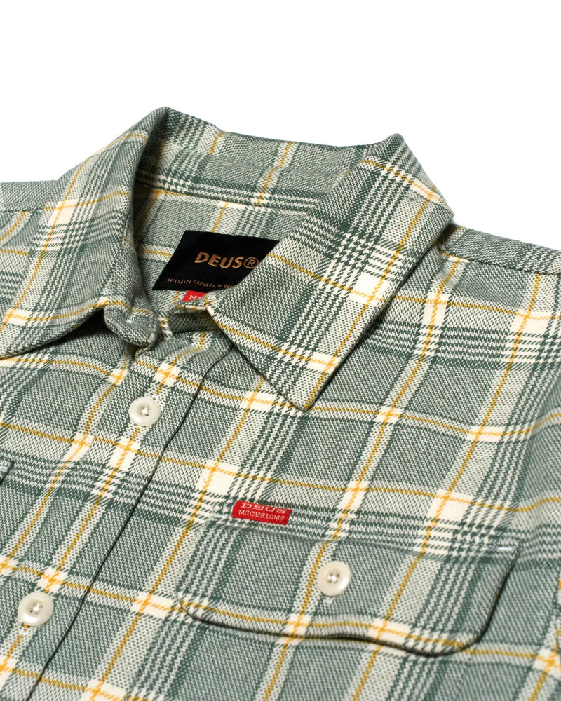 Deus Vacay Check Shirt - Tendril Green