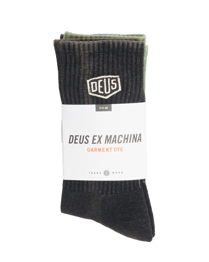 Deus Shield Garment Dyed Socks - 3 Pack Multi
