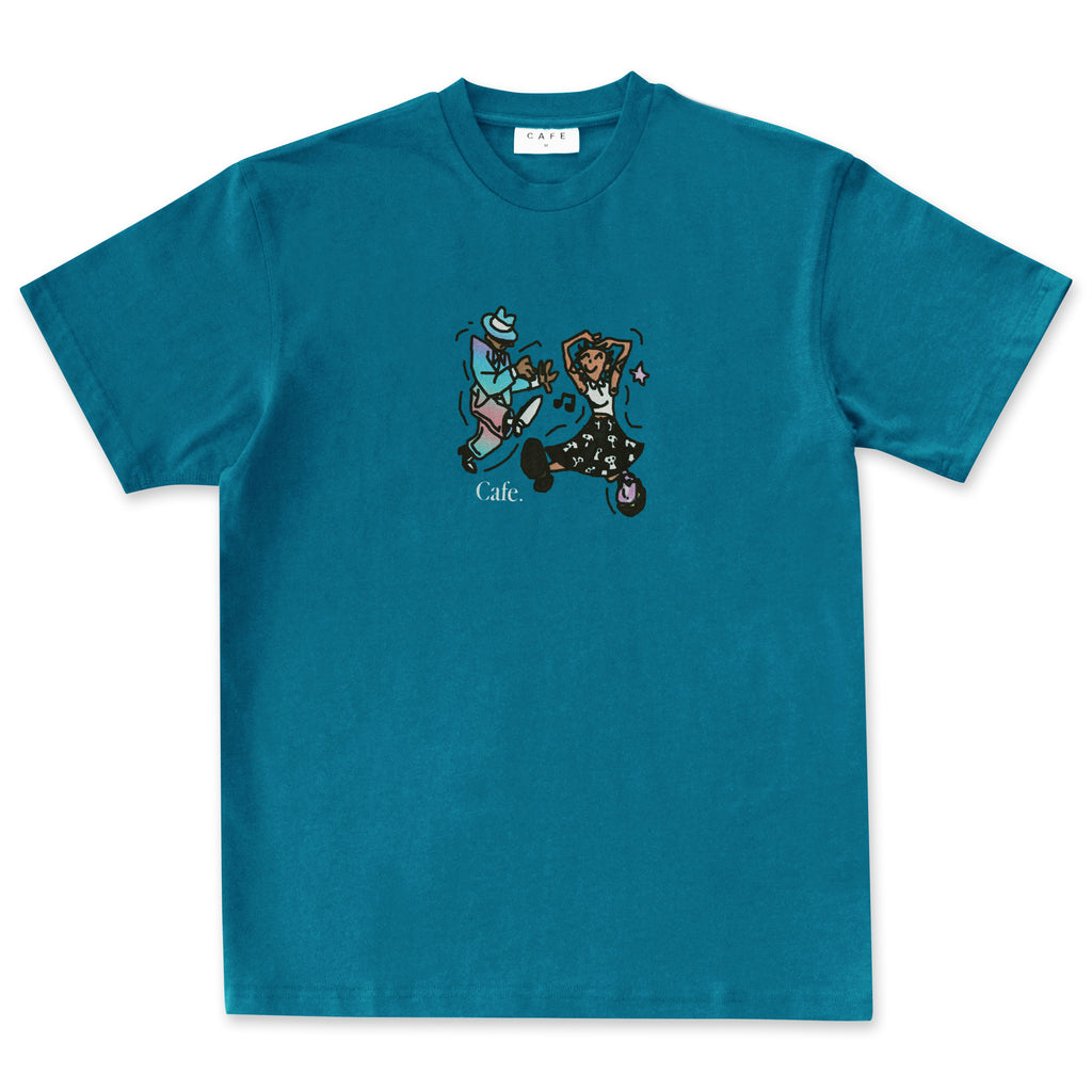 Skate Cafe Dancing T-Shirt - Teal