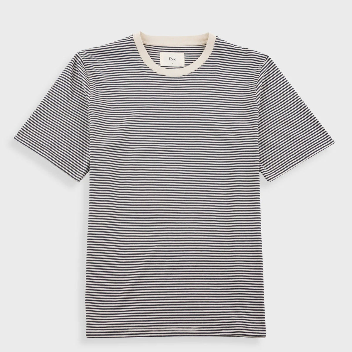 Folk 1X1 Stripe T-Shirt - Soft Black