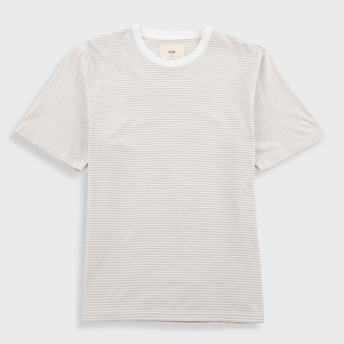 Folk 1X1 Stripe T-Shirt - Stone