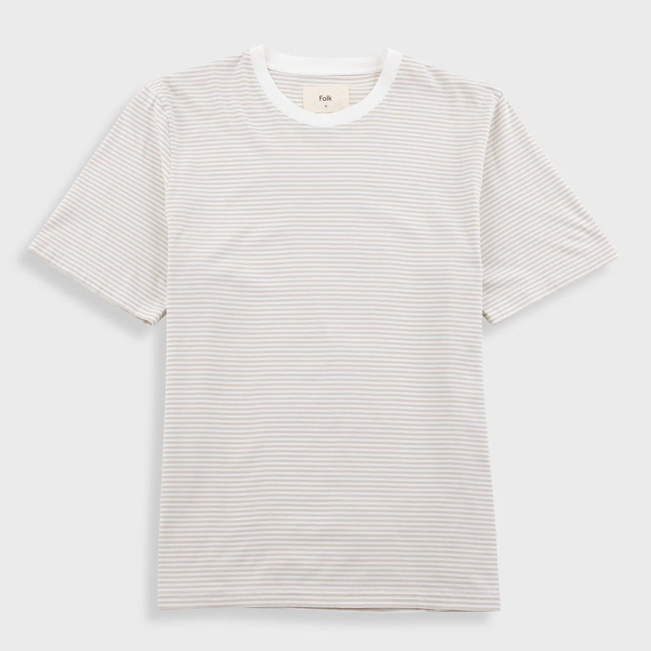 Folk 1X1 Stripe T-Shirt - Stone