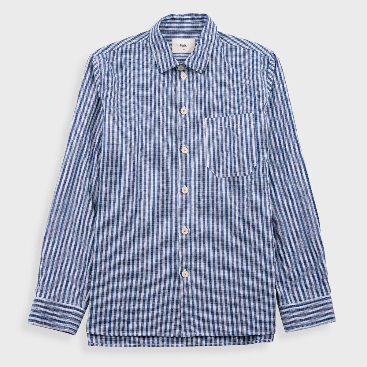 Folk Easy Fit Shirt - Indigo Crinkle Check