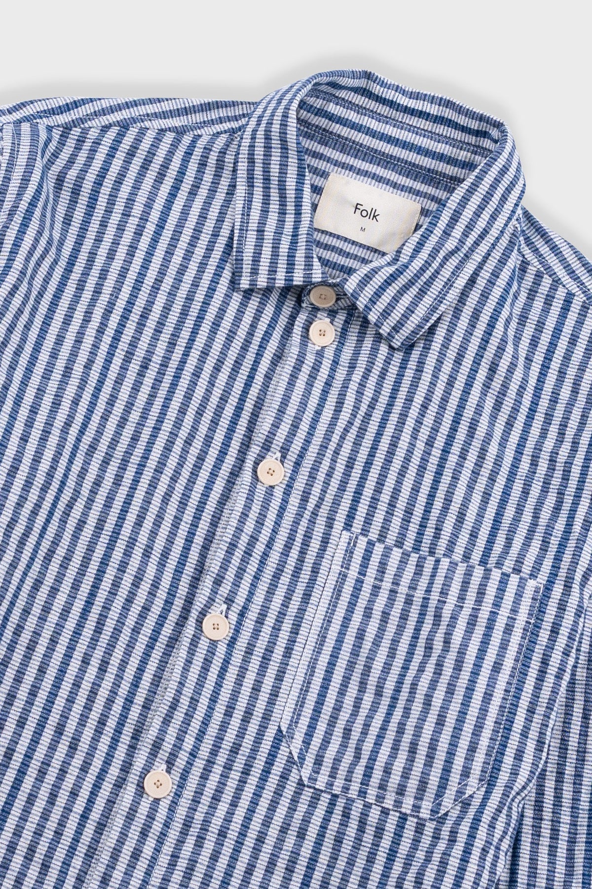 Folk Easy Fit Shirt - Indigo Crinkle Check