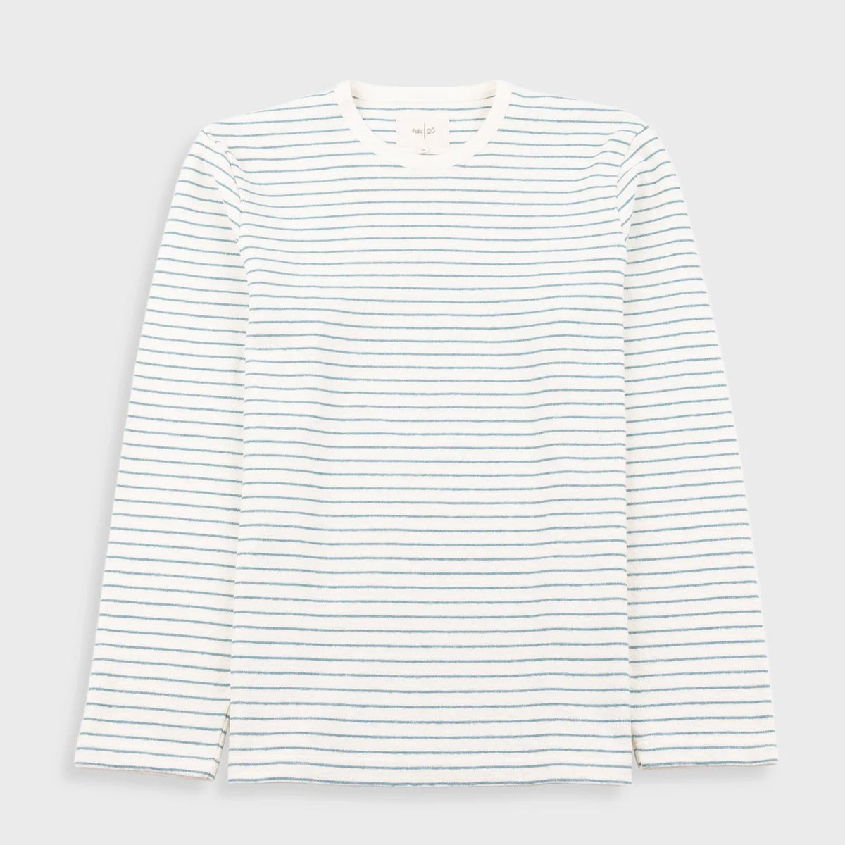 Folk LS Textured Stripe T-Shirt - Ecru / Misty Green