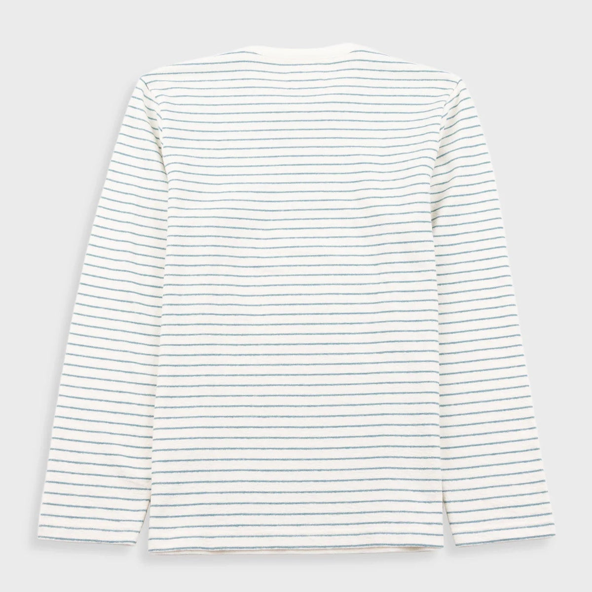 Folk LS Textured Stripe T-Shirt - Ecru / Misty Green