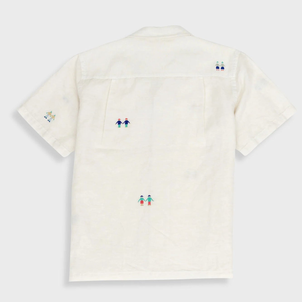 Folk Soft Collar Shirt - Ecru Scattered