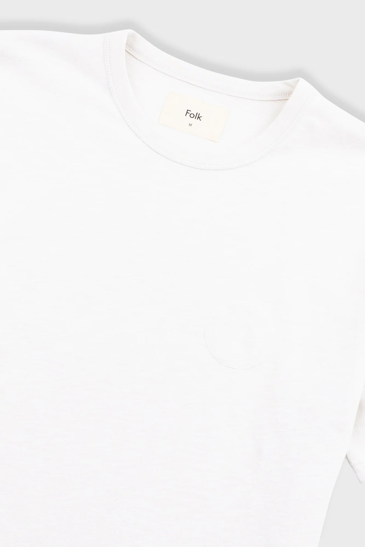 Folk Slub Embroidered T-Shirt - Off White