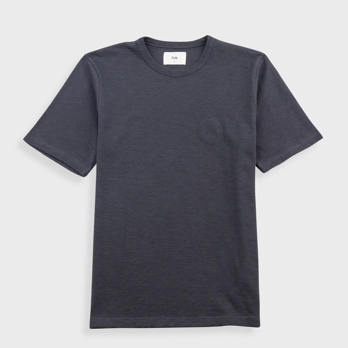 Folk Slub Embroidered T-Shirt - Soft Black