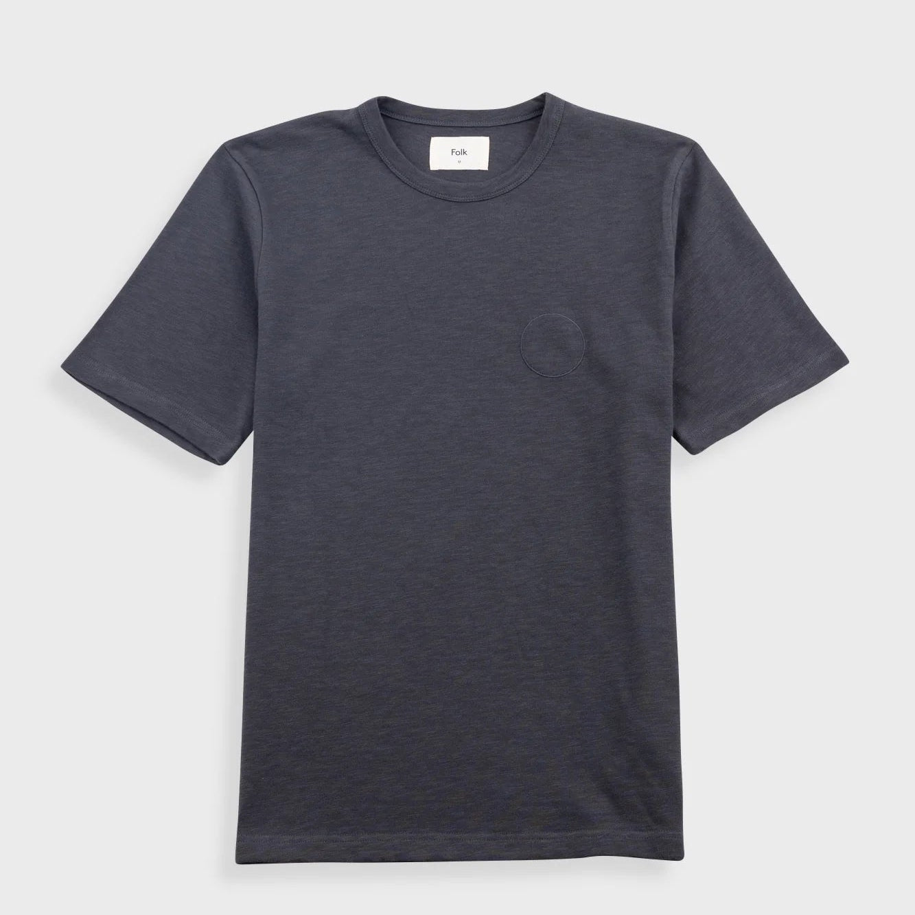 Folk Slub Embroidered T-Shirt - Soft Black
