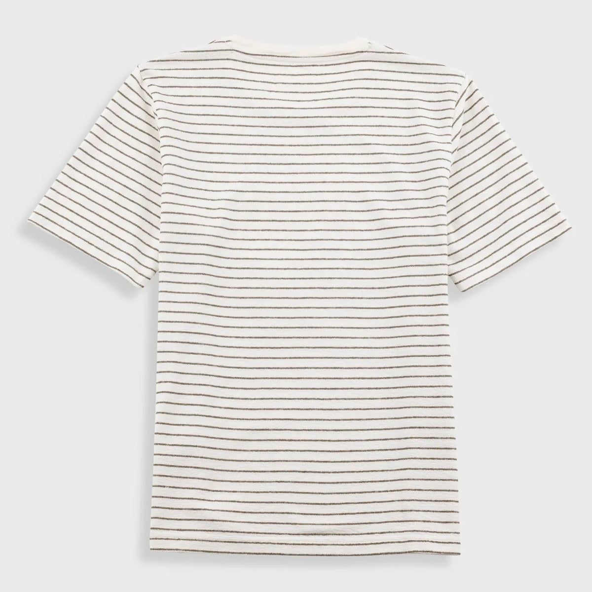 Folk Textured Stripe T-Shirt - Ecru / Olive