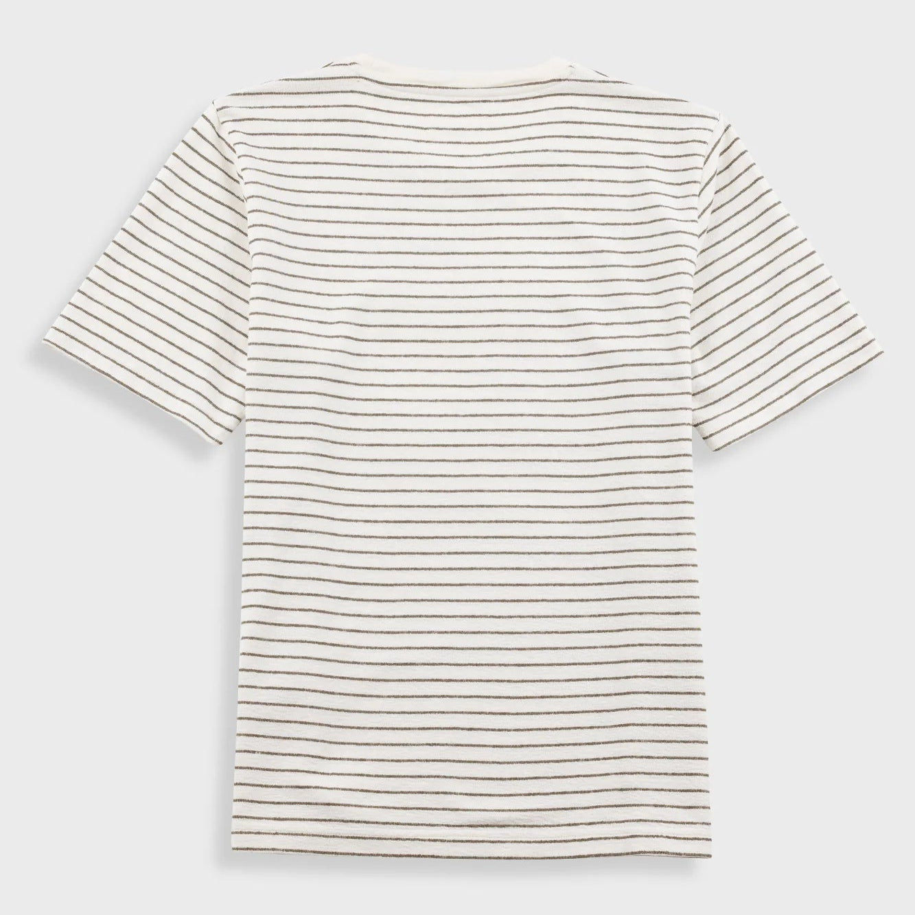 Folk Textured Stripe T-Shirt - Ecru / Olive
