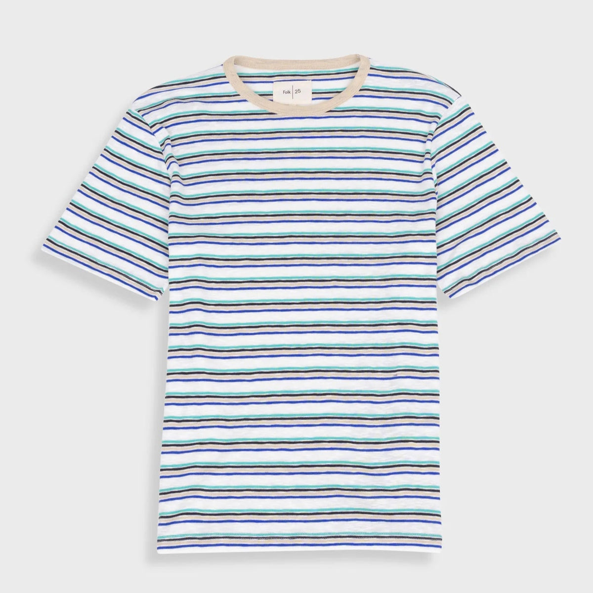 Folk Multistripe T-Shirt - Ecru Mix (Green)