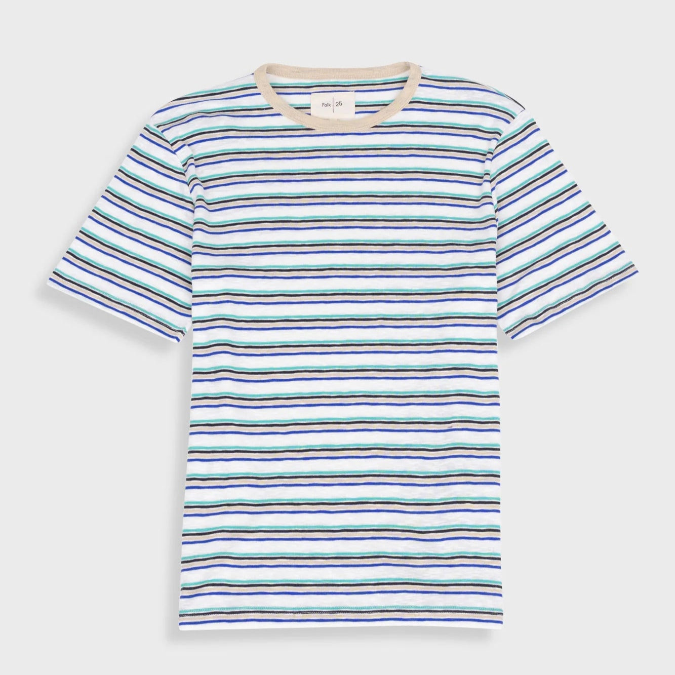 Folk Multistripe T-Shirt - Ecru Mix (Green)