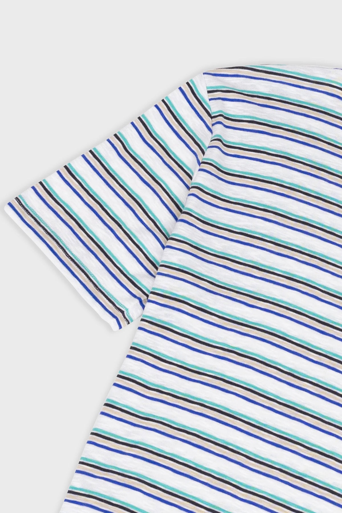 Folk Multistripe T-Shirt - Ecru Mix (Green)