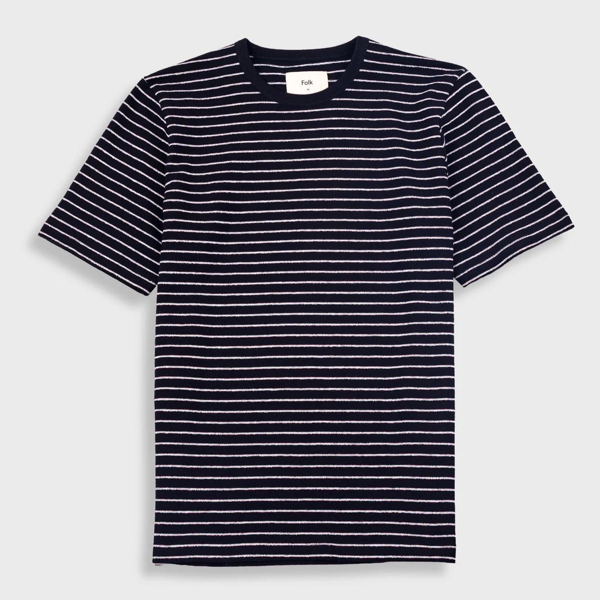 Folk Textured Stripe T-Shirt - Black Ecru