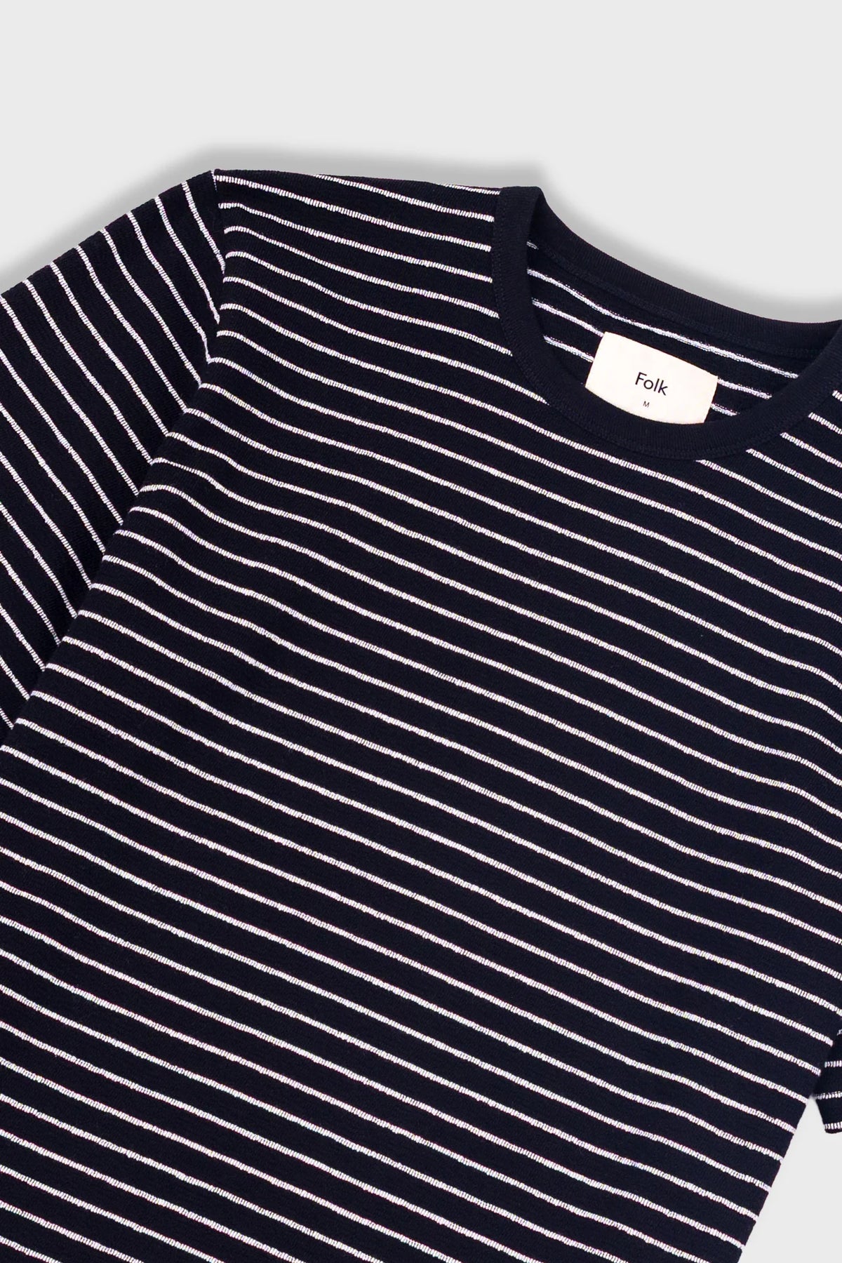 Folk Textured Stripe T-Shirt - Black Ecru