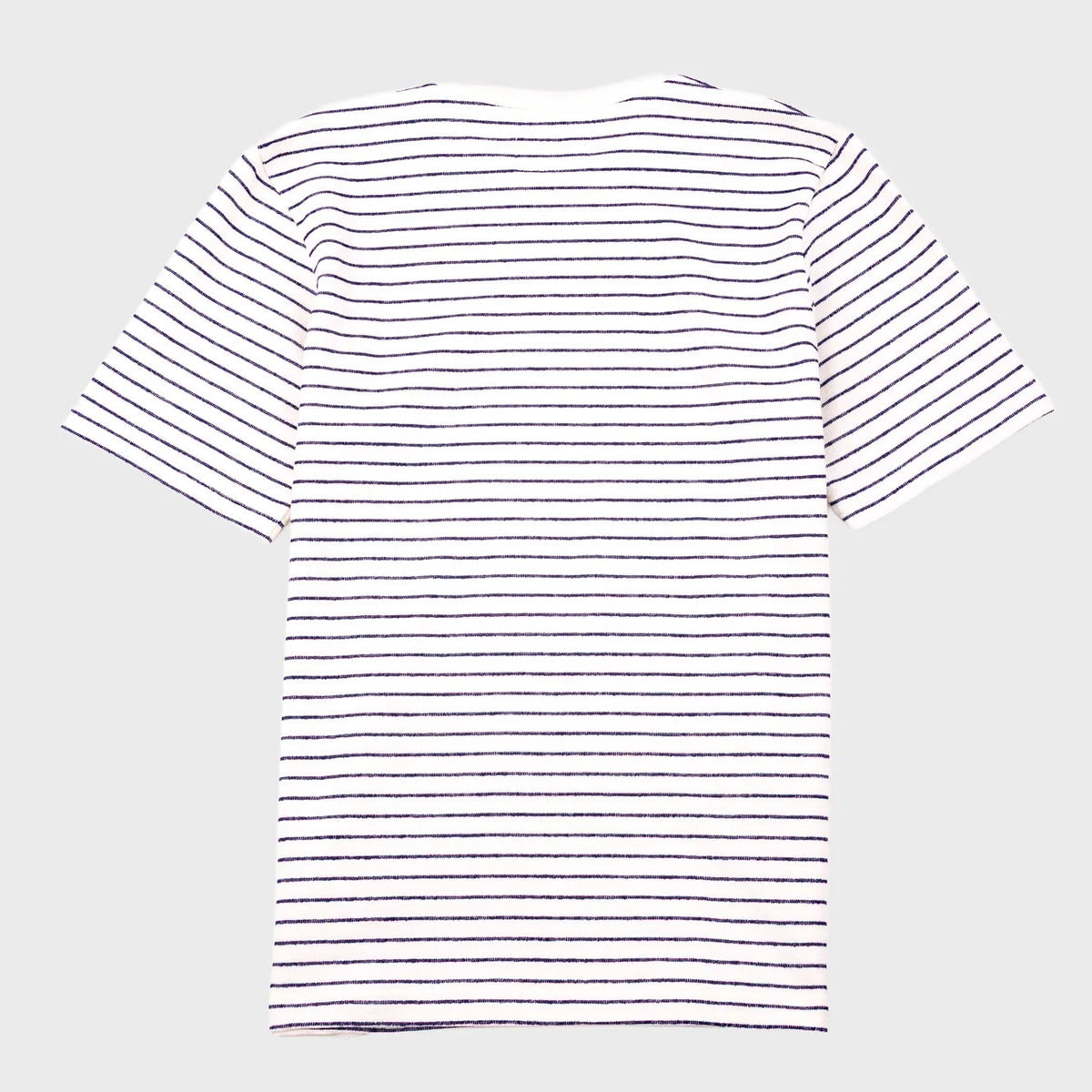 Folk Textured Stripe T-Shirt - Ecru Navy