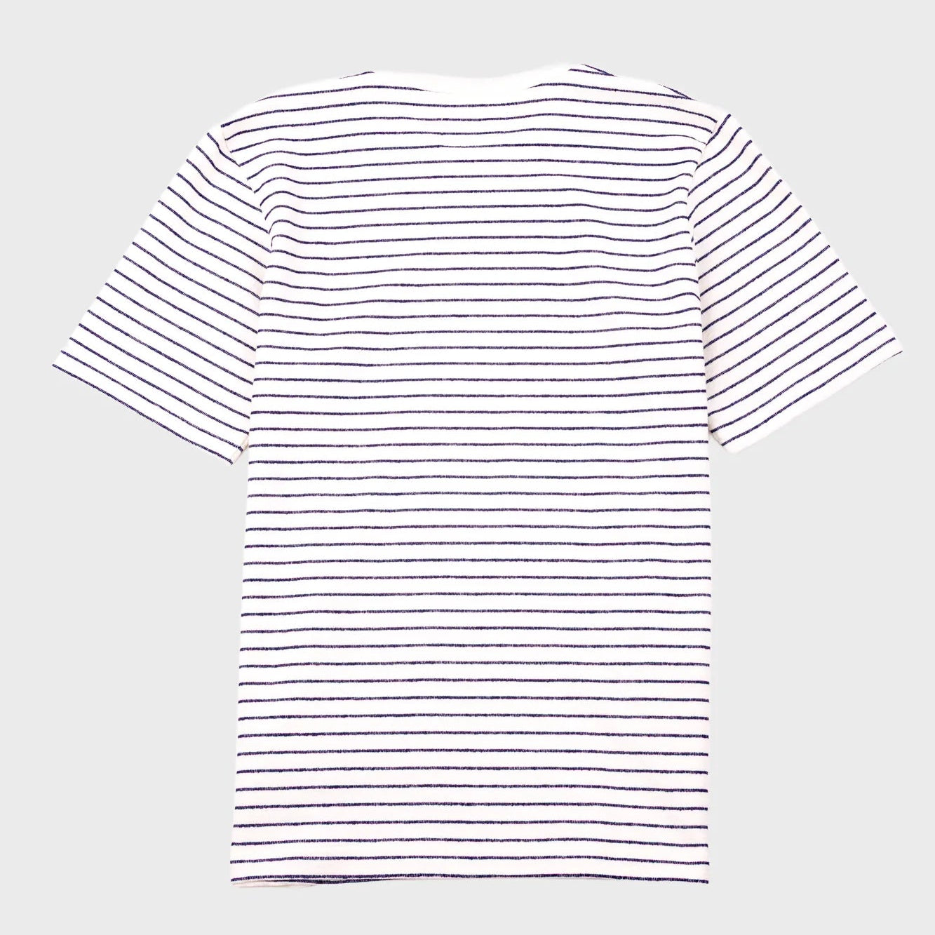 Folk Textured Stripe T-Shirt - Ecru Navy