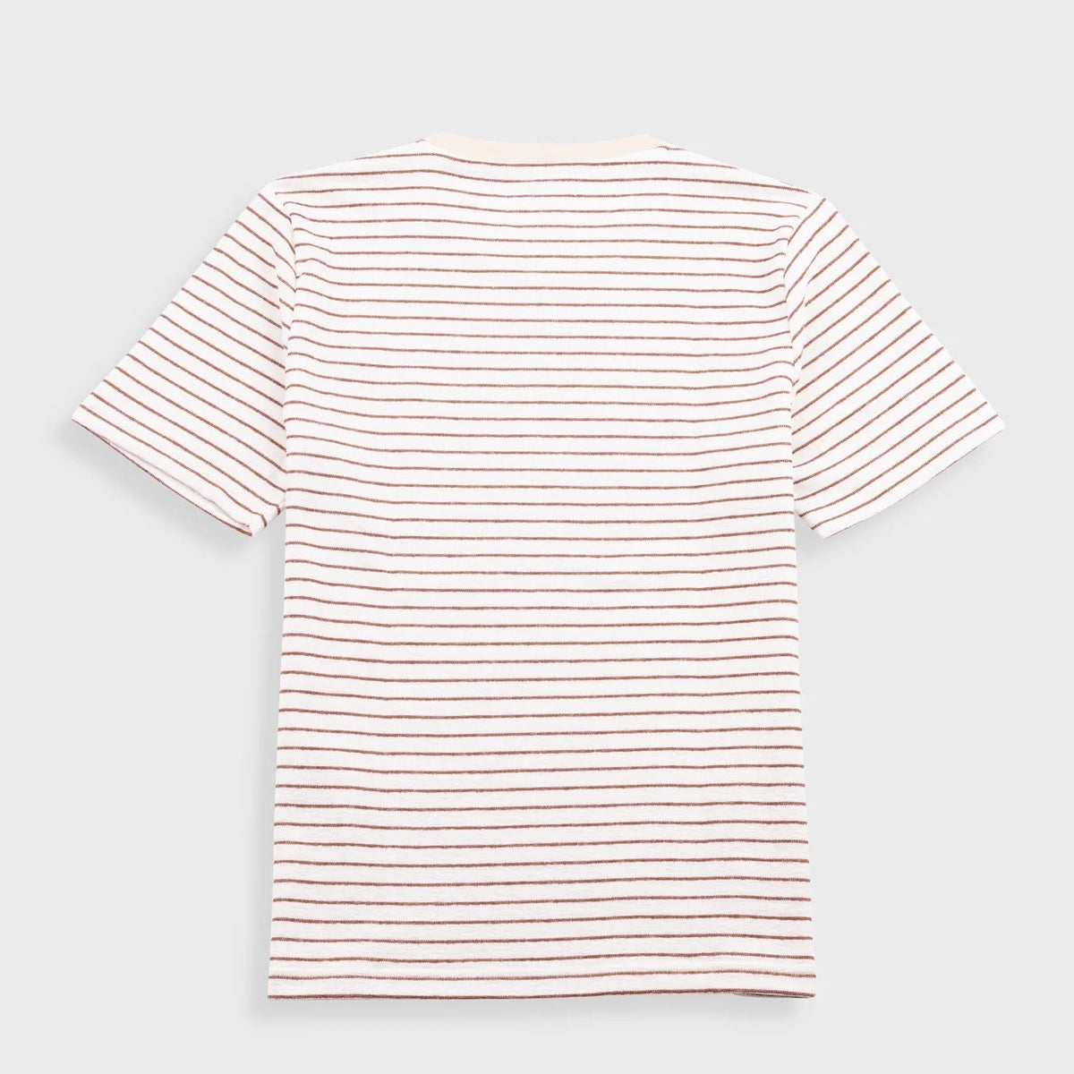 Folk Textured Stripe T-Shirt - Ecru / Burnt Red